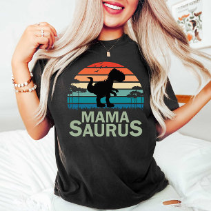 Camiseta Mama Saurus vintage Dinosaur mamá cumpleaños negro