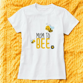 Camiseta Mamá será Baby Shower de abejas y flores