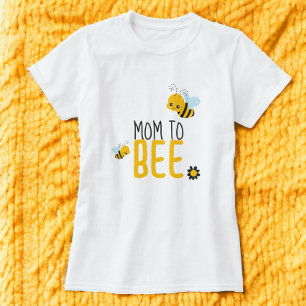 Camiseta Mamá será Baby Shower de abejas y flores