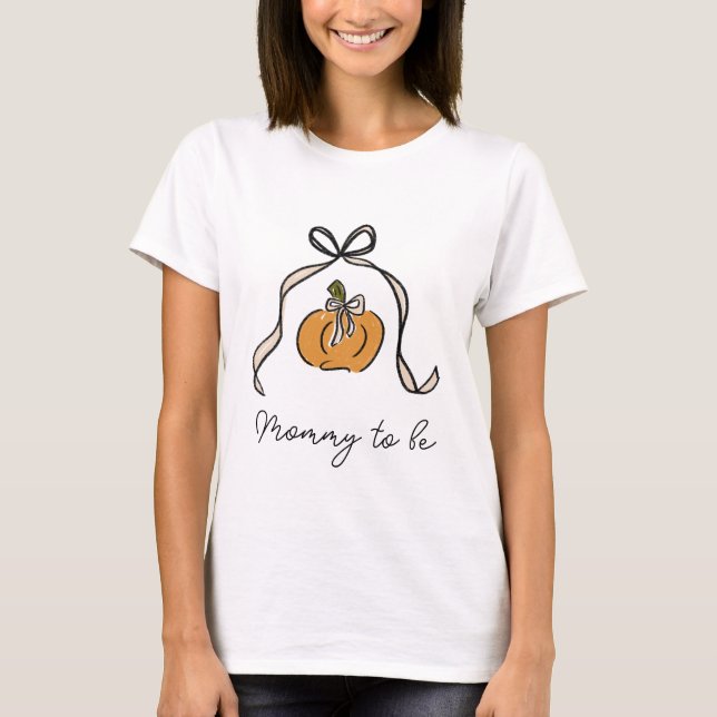 Camiseta Mamá será Baby Shower de la cinta de calabaza Hall (Anverso)