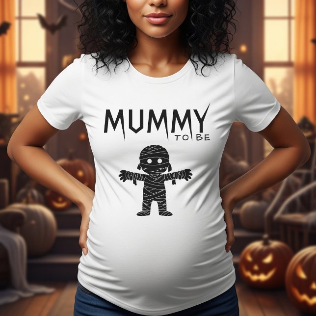 Camiseta Mamá será halloween Baby Shower Mamá blanca (Mummy to be Halloween baby shower shirt for mother)
