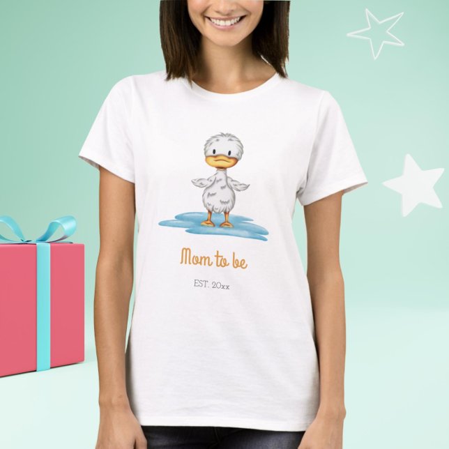 Camiseta Mamá será un tonto (Mom to Be Cute Duckling T-Shirt)