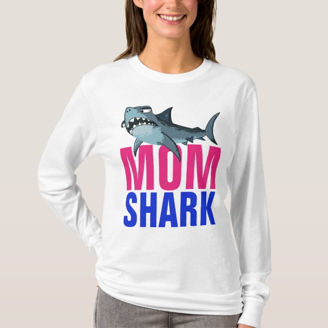 CAMISETA MAMÁ SHARK FUNNY T-SHIRS (Anverso)