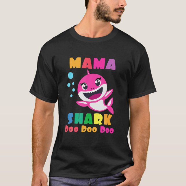 Camiseta Mama Shark Gift Cute Baby Shark (Anverso)