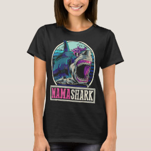 Camiseta Mama Shark Ocean Mom Animal Sea Monster Mothers Da