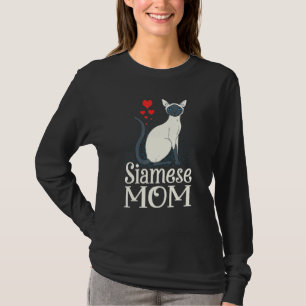 Camiseta Mamá siamesa adorable, madre de gato siamesa diver