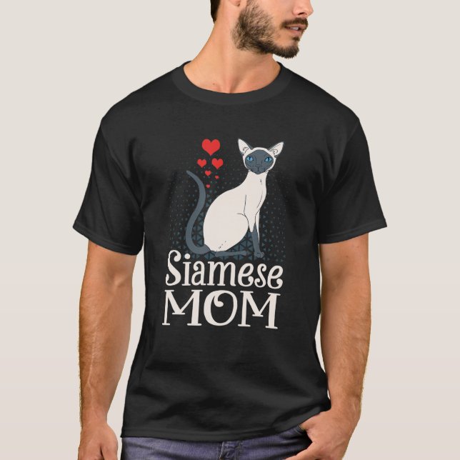 Camiseta Mamá siamesa adorable, regalo divertido de mamá de (Anverso)
