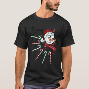 Camiseta Mamá Snowman Candy Cane Navidades Xmas Gracioso
