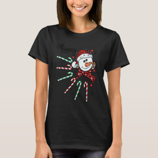 Camiseta Mamá Snowman Candy Cane Navidades Xmas Gracioso