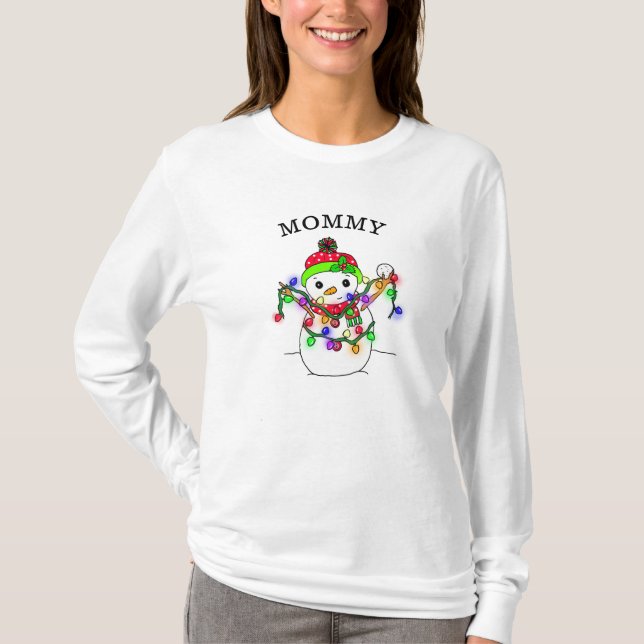 Camiseta Mamá Snowman cute Navidades caprichosos (Anverso)