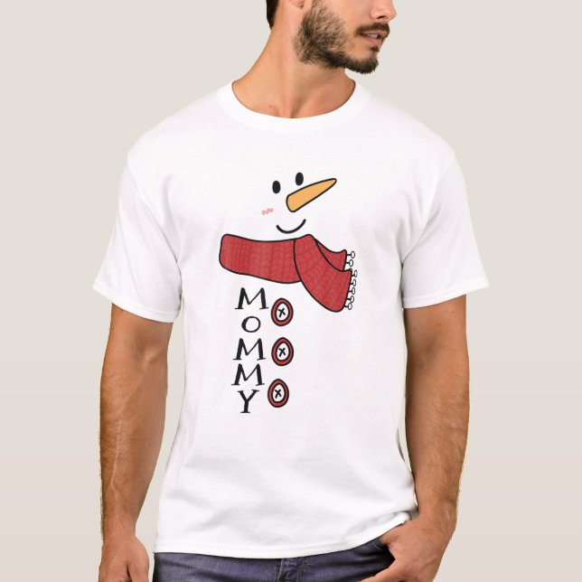Camiseta Mamá Snowman disfrazar a la familia de graciosos c (Anverso)