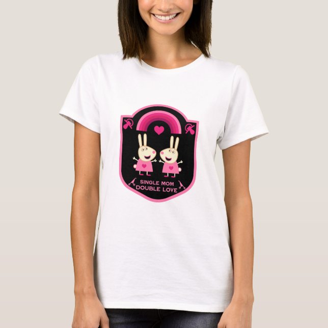 Camiseta Mamá Soltera De Gemelos (Anverso)