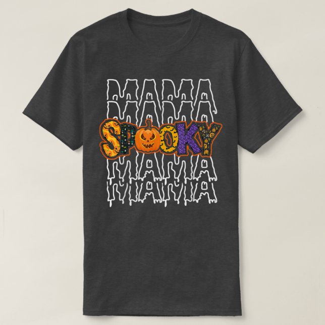 Camiseta Mama Spooky Tee,Mommy Spooky Tee,Spooky Season Hal (Diseño del anverso)