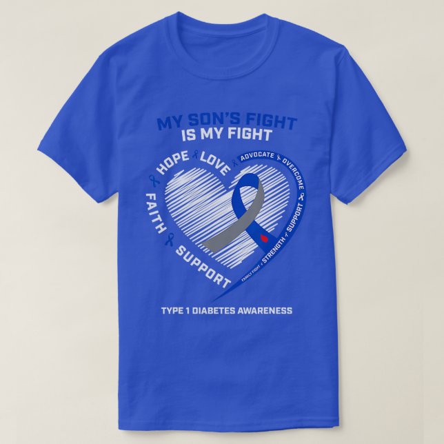 Camiseta Mamá T1D Papá Mis Hijos Luchan Conciencia Sobre La (Diseño del anverso)