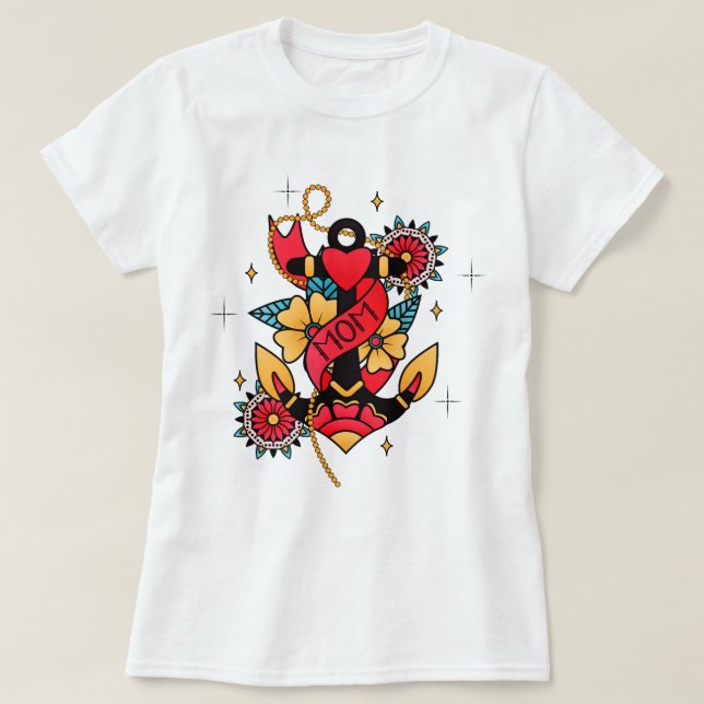 Camiseta Mamá "tatuaje" decorativo (Diseño del anverso)