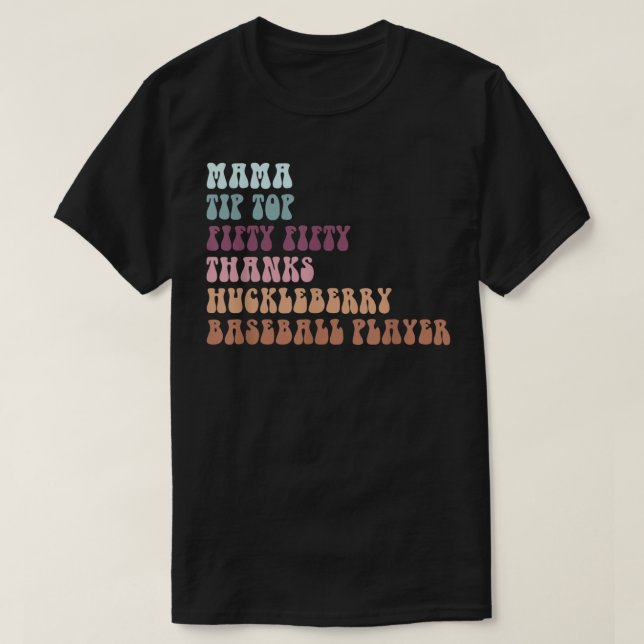 Camiseta Mama Tip-Top Fifty Fifty Gracias Huckleberry Baseb (Diseño del anverso)
