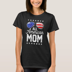 Camiseta Mamá totalmente americana gafas de sol para mujere