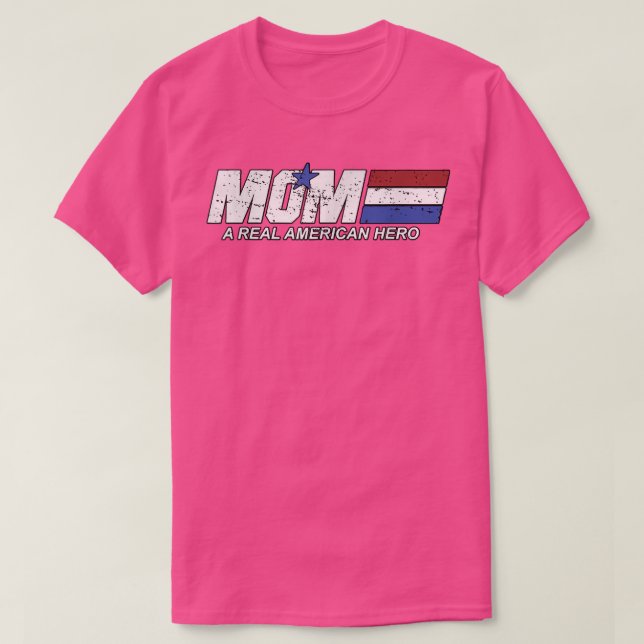 Camiseta mamá un verdadero héroe estadounidense (Diseño del anverso)