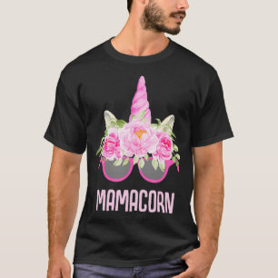 Camiseta Mama Unicorn Flowers Sunglasses Mom