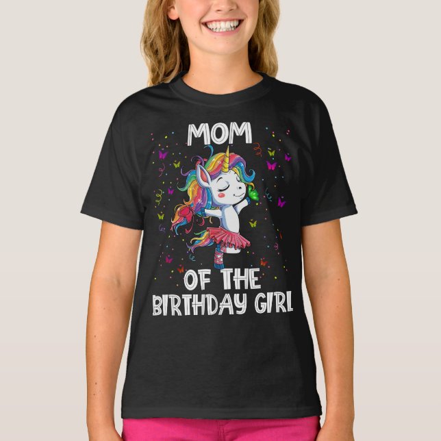Camiseta Mamá Unicornio Del Chica De Cumpleaños (Anverso)