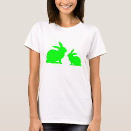 Camiseta Mamá Verde y Conejito Bebé