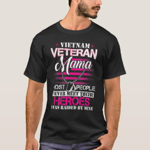 Camiseta Mamá veterana de Vietnam criada por mi veterano hé