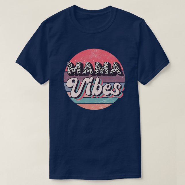 Camiseta Mama Vibes Leopard Vintage Lover (Diseño del anverso)