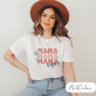 Camiseta Mama vibes t-shirt, with retro typography
