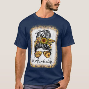 Camiseta Mamá vida desolada tía vida girasol desordenado 