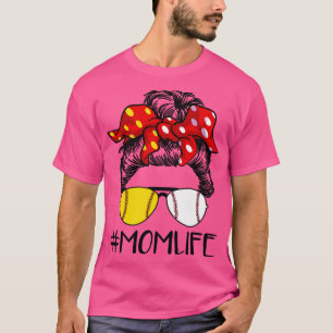 Camiseta Mamá Vida En Softball Béisbol Vida Desordenada De 