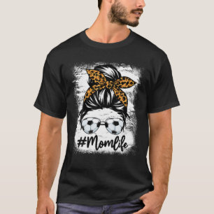 Camiseta Mamá vida futboleras leopardo desordenado hijo de