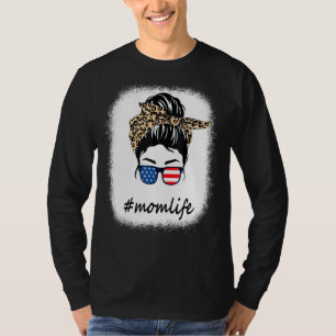 Camiseta Mamá vida leopardo crudo desordenado mujeres de un
