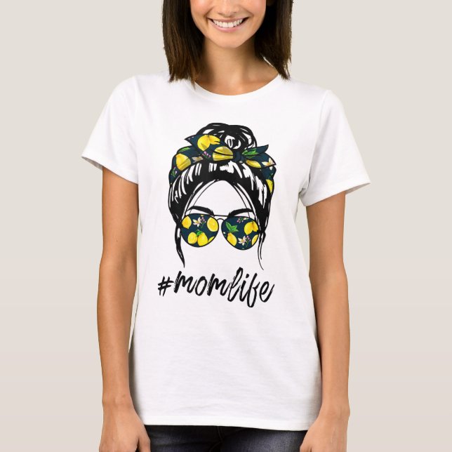 Camiseta Mamá Vida para las mujeres Lemon amarillo Gafas de (Anverso)