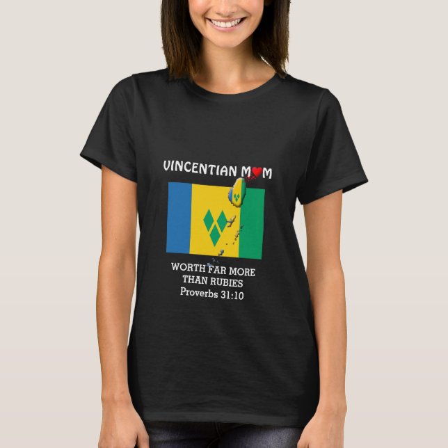 Camiseta MAMA VINCENTIANA VALE Más Que Rubies PROV31 Negro (Anverso)