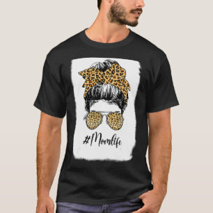 Camiseta Mamá vive blanqueada desordenada madre leopardo Mo