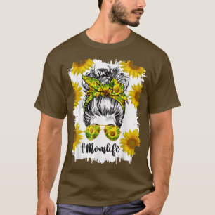 Camiseta Mamá vive desordenada hair bun girasol mujeres mad