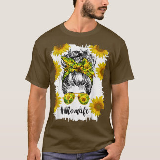 Camiseta Mamá vive desordenada hair bun girasol mujeres mad