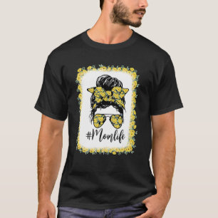 Camiseta Mamá vive desordenada hair bun girasol mujeres mad