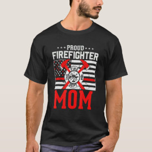 Camiseta Mamá vive orgullosa de ser bombero Mamá Usa Flag M