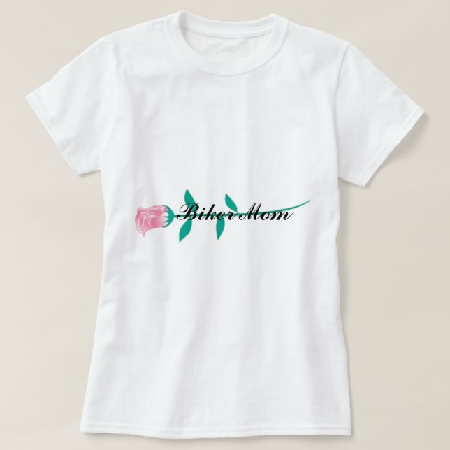 Camiseta Mamá w/pinkrose 2 del motorista (Diseño del anverso)