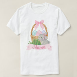 Camiseta Mama Watercolor Cesta de Pascua Rosa