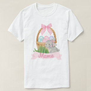 Camiseta Mama Watercolor Cesta de Pascua Rosa