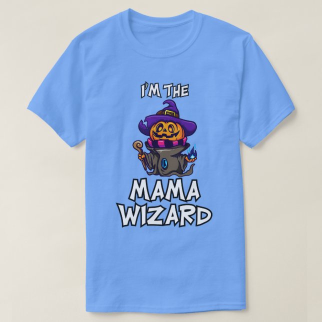 Camiseta Mama Wizard Halloween Costume familiar 1 (Diseño del anverso)