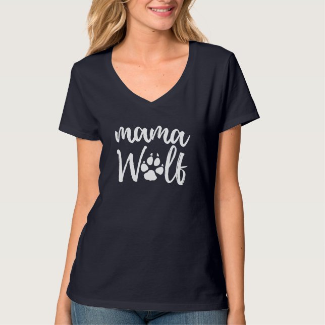 Camiseta Mama Wolf Wolves Wild Lover Mamá Madre Regalo (Anverso)