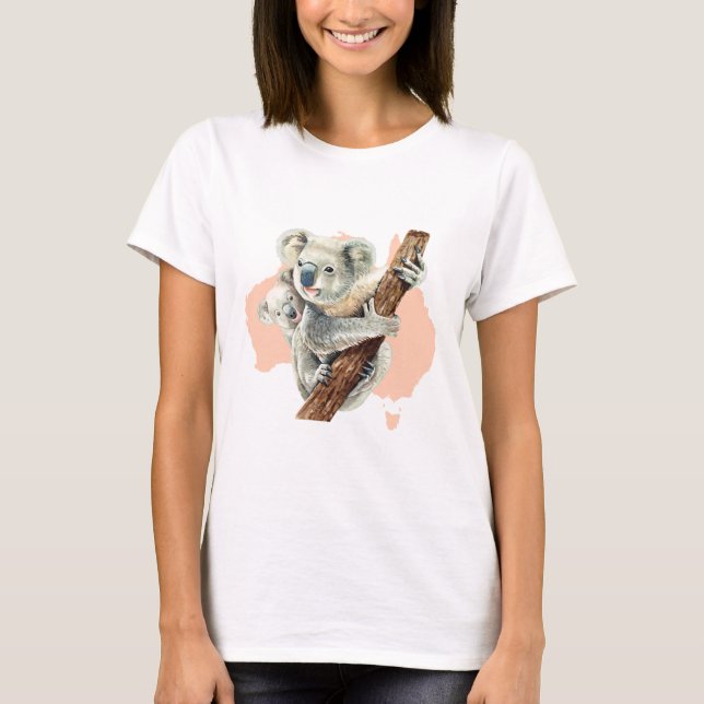 Camiseta Mamá y bebé de Koala (Anverso)