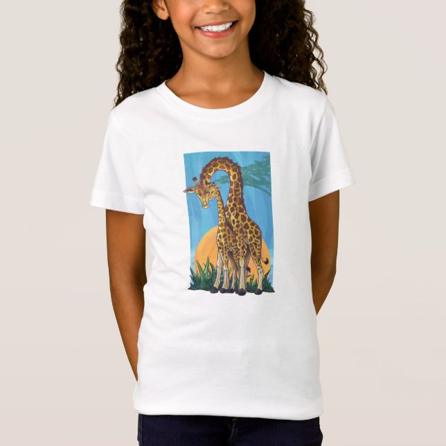 Camiseta Mamá y bebé de la jirafa (Anverso)