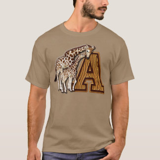 Camiseta Mamá y bebé Giraffe Monograma A
