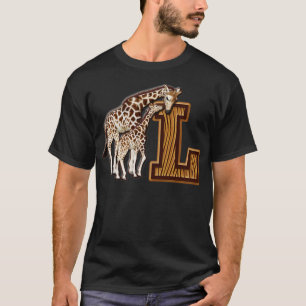 Camiseta Mamá y bebé Giraffe Monograma L