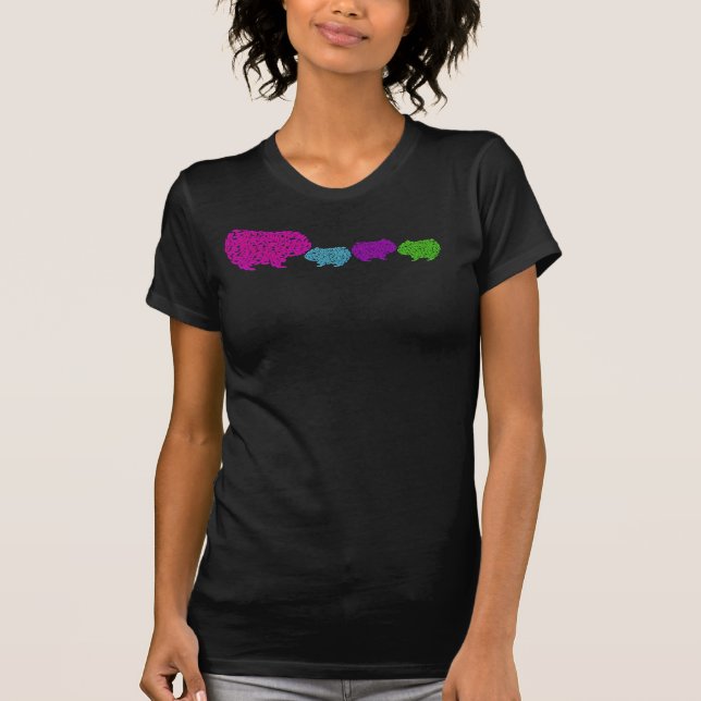 Camiseta Mamá y bebés - neón (Anverso)