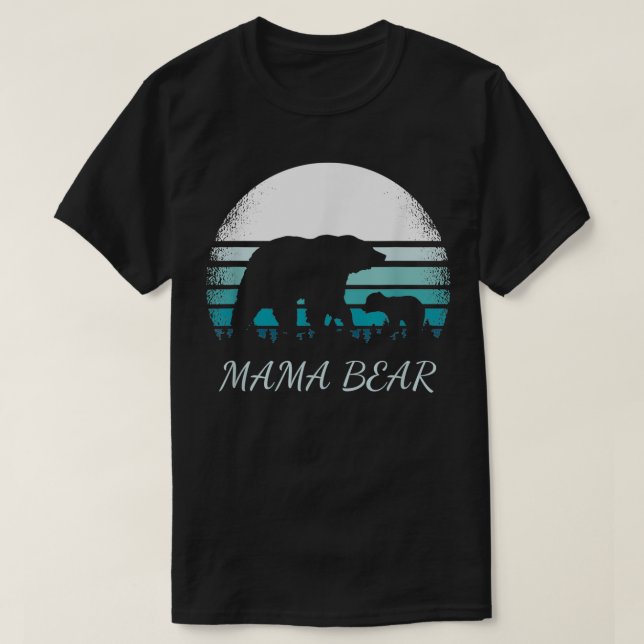 Camiseta Mamá y el oso pequeño angustiaron a la mamá Viejo  (Diseño del anverso)